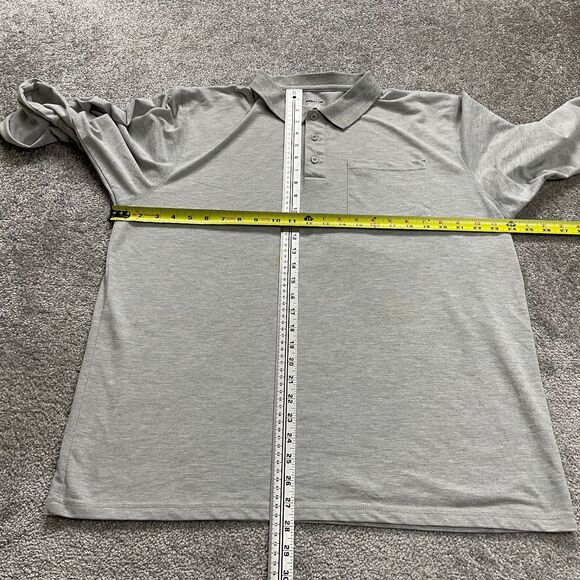 Moheen Cool Dri Polo Shirt Mens 2XL Gray Long Sleeve Collared Casual Pocket Top - Picture 8 of 11
